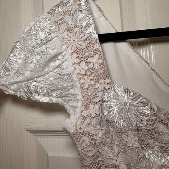 Dress The Population Marissa Fit & Flare Lace Mini Dress Bridal Cocktail Size XS - Picture 8 of 15